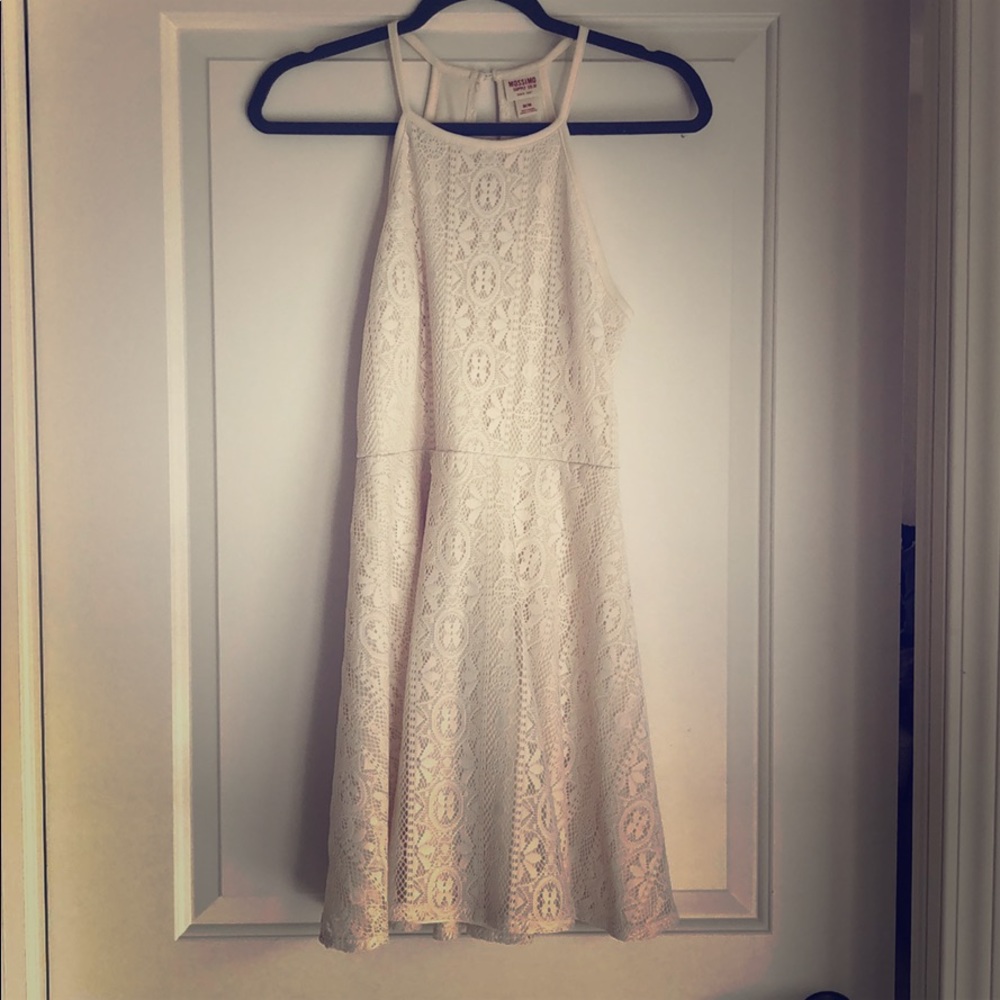 Cream lace Highneck dress!